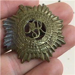 CAP WWII BADGE (CANADIAN ARMY SERVICE CORPS BRASS)