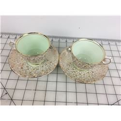 LOT OF 2 TEA CUPS & SAUCERS (MATCHING ROYAL STAFFORD)