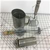 Image 6 : VINTAGE KITCHEN LOT * SIFTER, MIXER, SPICE GRINDER *