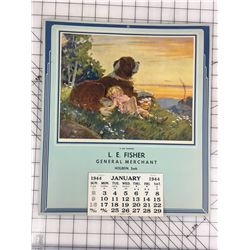 ADVERTISING CALENDAR (1944 HOLBEIN, SASK)