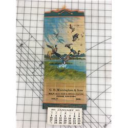 ADVERTISING CALENDAR (1971 GULF BULK & SERVICE STATION, HANLEY, SASK) *16”*