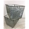 Image 1 : LOT OF 2 ‘VINTAGE’ METAL LOCKER BASKETS