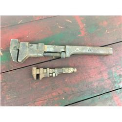 LOT OF 2 ‘ANTIQUE’ ADJUSTABLE WRENCHES