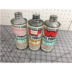 LOT OF 3 WINCHESTER VINTAGE GUNPOWDER TINS (EMPTY)