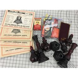 MISC LOT LIVESTOCK COMMISSION CALENDARS, PIPE FILTERS & CLEANERS, AVON