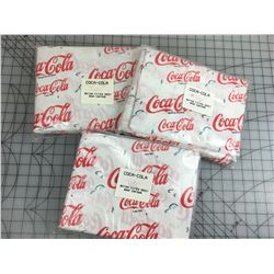 LOT OF TWIN SIZED COCA-COLA BED SHEETS *VINTAGE N.O.S.*