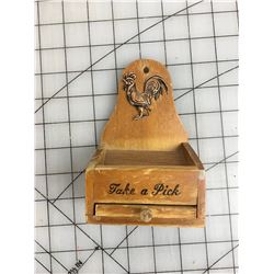 WOODEN TOOTHPICK HOLDER *VINTAGE*