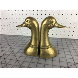 PAIR OF DUCK HEAD BOOKENDS *BRASS*