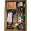 Image 1 : MISC LOT * BELT BUCKLE, BULLET SHELLS, TRINKET BOXES *