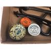 Image 2 : MISC LOT * ANTIQUE SOLDERING IRON, SODA CAPS, TINS *