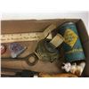 Image 5 : MISC LOT * ANTIQUE SOLDERING IRON, SODA CAPS, TINS *
