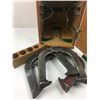 Image 5 : WOODEN HORSE SHOE GAME BOX (LOCKING WITH KEY)*BY OLYMPUS*