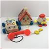Image 7 : LOT OF 3 VINTAGE FISHER PRICE PULL TOYS * PLAYHOUSE, PHONE, HUMPTY *