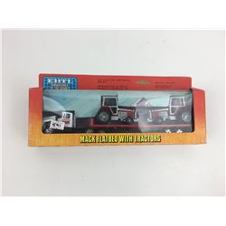 ERTL MASSEY FERGUSON 1/64 SCALE MACK TRUCK FLATBED W/TRACTORS TOY *IN BOX*