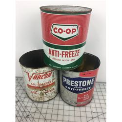 LOT OF 3 ONE GALLON ANTIFREEZE *VARCON, COOP, PRESTONE *