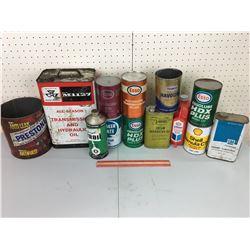 LARGE LOT OF VARIOUS OIL CANS