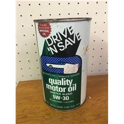 1 QUART DRIVE N SAVE ‘UNOPENED’ OIL CAN