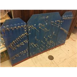 VINTAGE WOODEN PARTS RACK (FROM INTERNATIONAL HARVESTER DEALER) *42 1/2” X 26”*