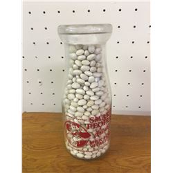 PALM DAIRIES’ 1/2 PINT ADVERTISING MILK BOTTLE “SMART PEOPLE DRINK”