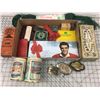 Image 1 : MISC LOT *BELT BUCKLES, BOXES, BOTTLES, ELVIS TIN *