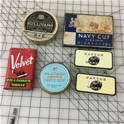 LOT OF ‘VINTAGE’ TOBACCO TINS * SULLIVANS, NAVY CUT, PLAYERS *