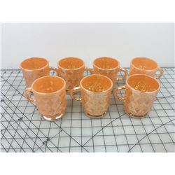 LOT OF COFFEE MUGS ‘FIRE-KING - ANCHOR HOCKING’ *PEACH LUSTER KIMBERLY*