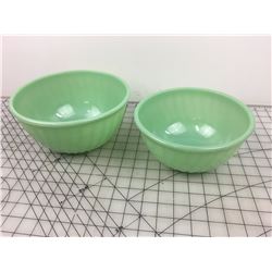 LOT OF 2 MIXING BOWLS (FIRE-KING JADEITE SWIRL)