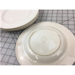 LOT OF 5 PLATES (MEDICINE HAT POTTERIES) “SLEEPY INDIAN” STAMP