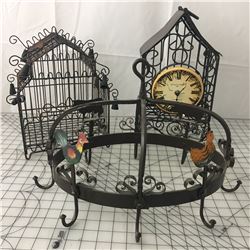 DECOR BIRDCAGE, CLOCK & POT HANGER