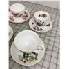 Image 2 : LOT OF 6 TEA CUP & SAUCER SETS *QUEEN ANNE, ROYALVALE, SANDFORD *