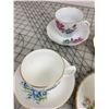Image 4 : LOT OF 6 TEA CUP & SAUCER SETS *QUEEN ANNE, ROYALVALE, SANDFORD *