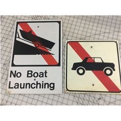 LOT OF 2 ‘VINTAGE’ LAKE SIGNS