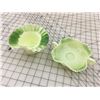 Image 1 : LOT OF 2 GREEN WHITE GLASS PIECES