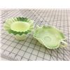 Image 7 : LOT OF 2 GREEN WHITE GLASS PIECES