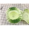 Image 9 : LOT OF 2 GREEN WHITE GLASS PIECES