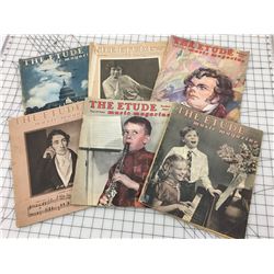 LOT OF 6 1940S THE ETUDE MUSIC MAGAZINE
