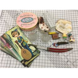 MISC LOT * CARDBOARD PRINTS, KNIFE, SCALE *