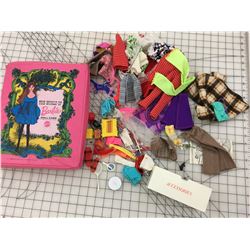 VINTAGE WORLD OF BARBIE DOLL CASE AND CONTENTS