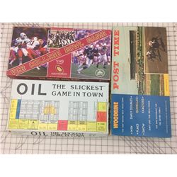 VINTAGE BOARD GAMES * POST TIME, VCR COLLEGE BOWL, OIL *