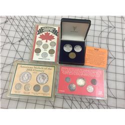 VARIOUS COINS IN CASES * INCLUDING SOME SILVER *