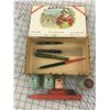 Image 1 : CIGAR BOX WITH OLD WRITING RELATED * FOUNTAIN PEN, INK TINS *