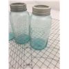 Image 2 : LOT OF 3 AQUA IMPROVED GEM CANNING JARS (ANTIQUE)