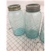 Image 3 : LOT OF 3 AQUA IMPROVED GEM CANNING JARS (ANTIQUE)