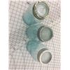 Image 5 : LOT OF 3 AQUA IMPROVED GEM CANNING JARS (ANTIQUE)