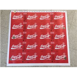 UNCUT COKE BOTTLE LABEL * COCA-COLA CLASSIC * 2L ON ONE SIDE, 1L ON OTHER