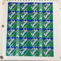 UNCUT COKE BOTTLE LABEL * SPRITE *