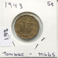 1943 CNDN 5 CENT PC (TOMBAC)