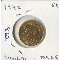 1942 CNDN 5 CENT PC  (TOMBAC)
