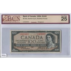 1954 CNDN 100 DOLLAR BANK NOTE (CANADIAN BANK OF COMMERCE, BCS, 25)