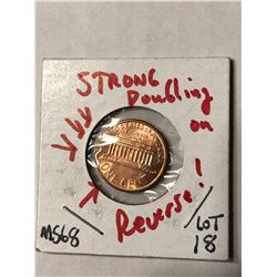 EXTREMELY RARE Error STRONG DOUBLING on REVERSE 1995 Lincoln Penny MS68 High Grade